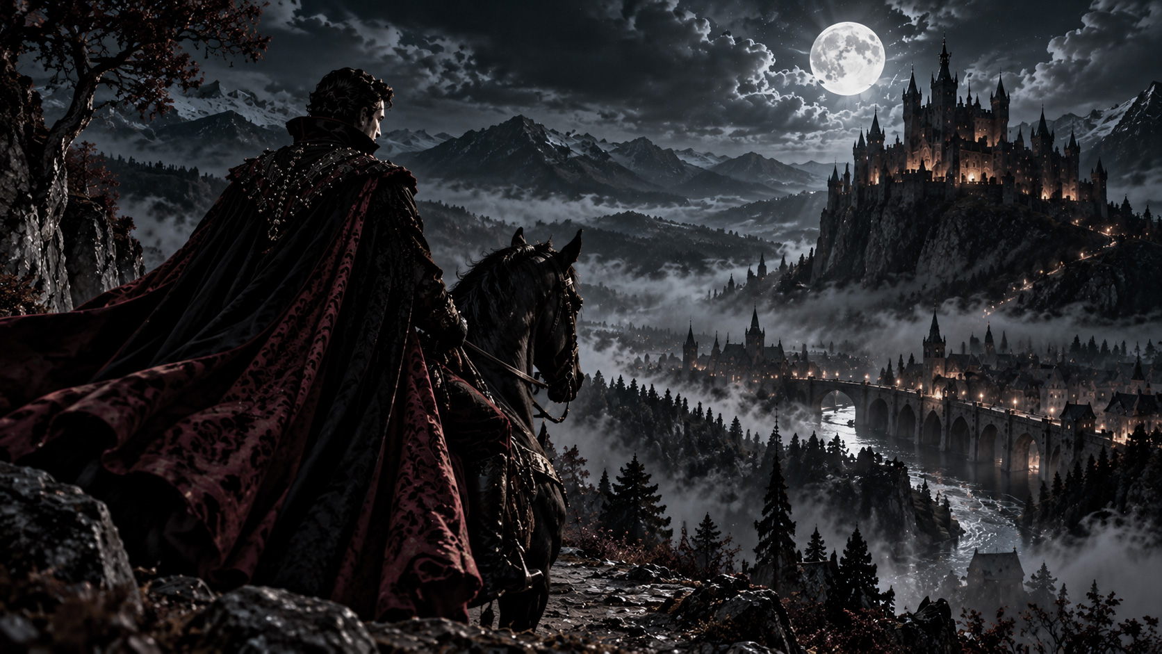 Dracula z kieliszkiem whisky